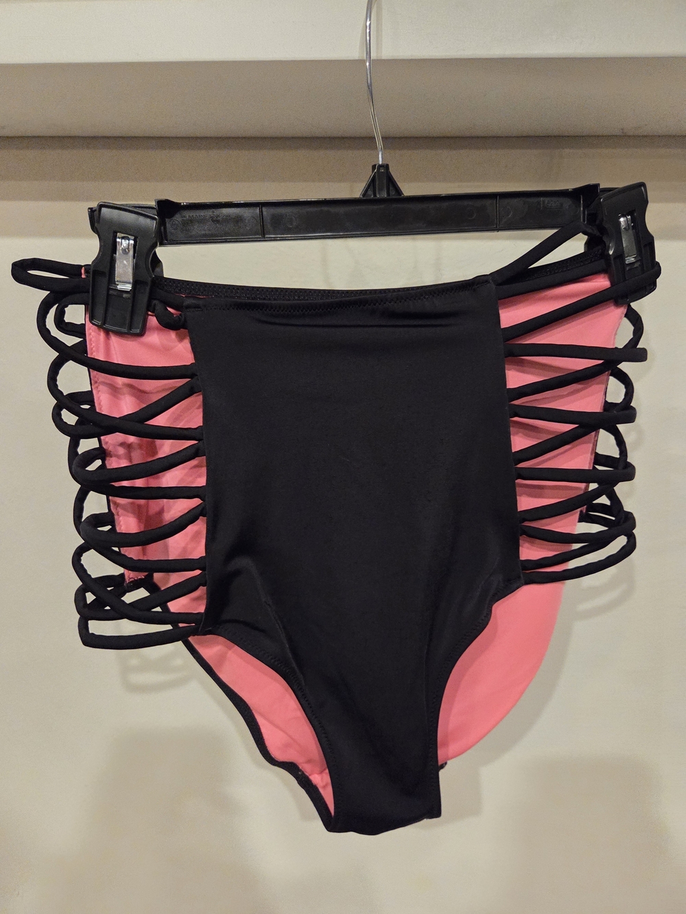 PINK Victoria's Secret Black Bikini Bottoms with Pink Lining